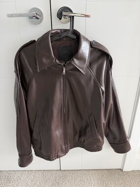 Zara Brown Faux Leather Jacket